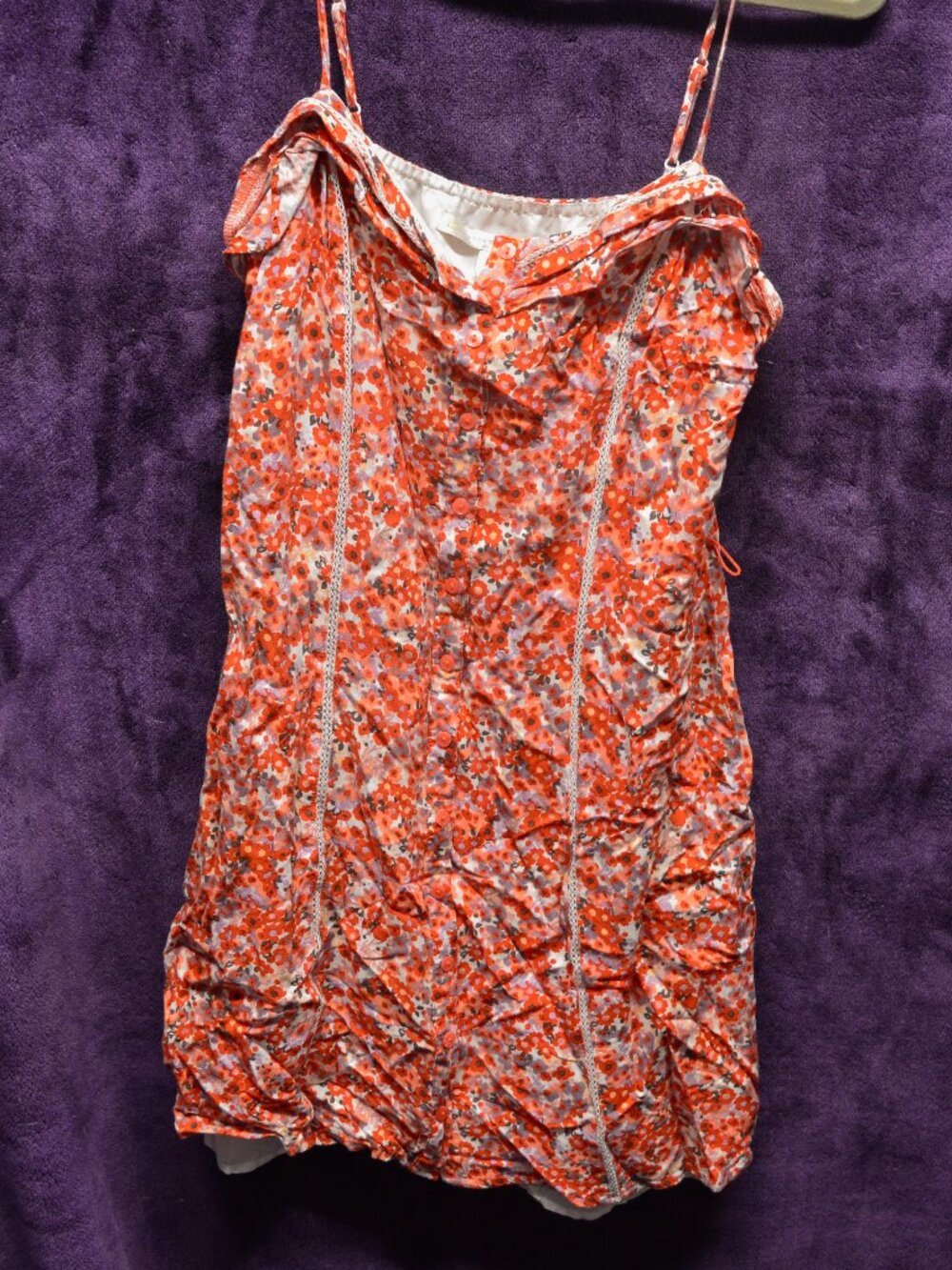 Red Floral Mini Tank Dress